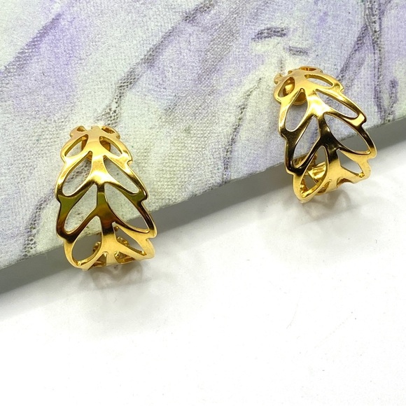 NAPIER Gold Tone Clip-On Hoops Earrings - Picture 9 of 9